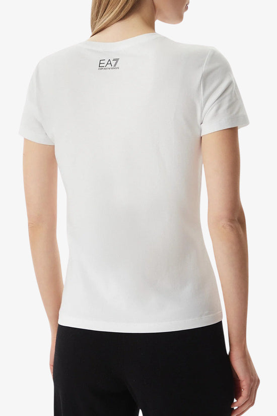  T-Shirt Maniche Corte Logo Series Paillettes-emporio armani ea7-Bianco-Special_-7w001093 af10373 u0002-3  