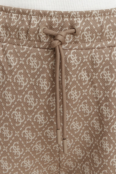 guess Pantaloni Con Bande E Logo 4g All-over Monaco Marrone Donna, foto 3