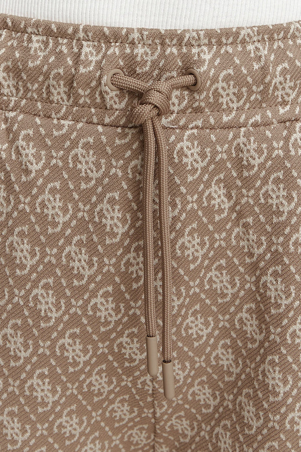 guess Pantaloni Con Bande E Logo 4g All-over Monaco Marrone Donna, foto 3