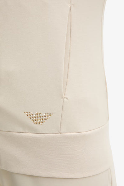 emporio armani ea7 Felpa Full Zip Evolution Beige Donna, foto 3
