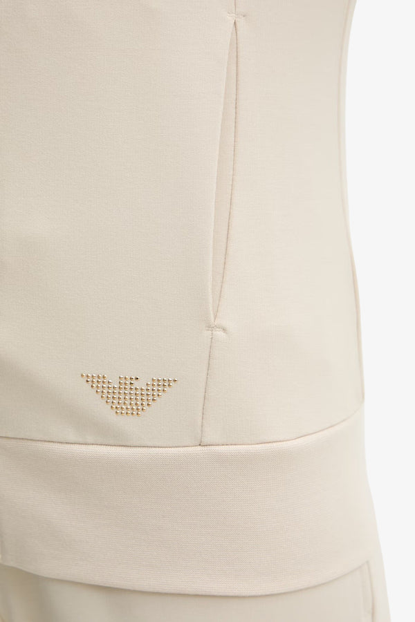 emporio armani ea7 Felpa Full Zip Evolution Beige Donna, foto 3