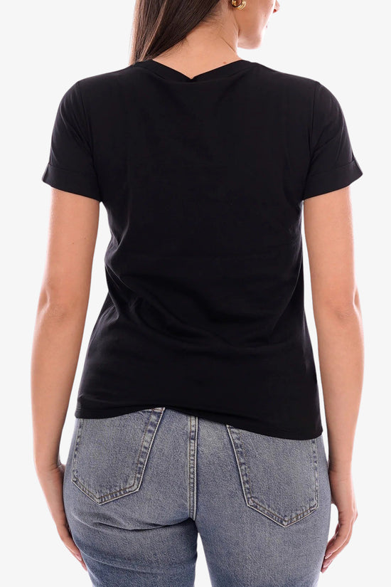  T-Shirt Maniche Corte Con Applicazioni-liu jo-Nero-Special_-Ta6157 js923 w9414-3  