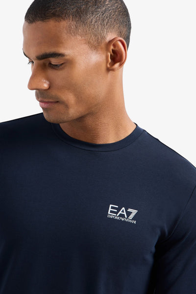 emporio armani ea7 T-Shirt Maniche Lunghe Core Identity Blu Uomo, foto 3