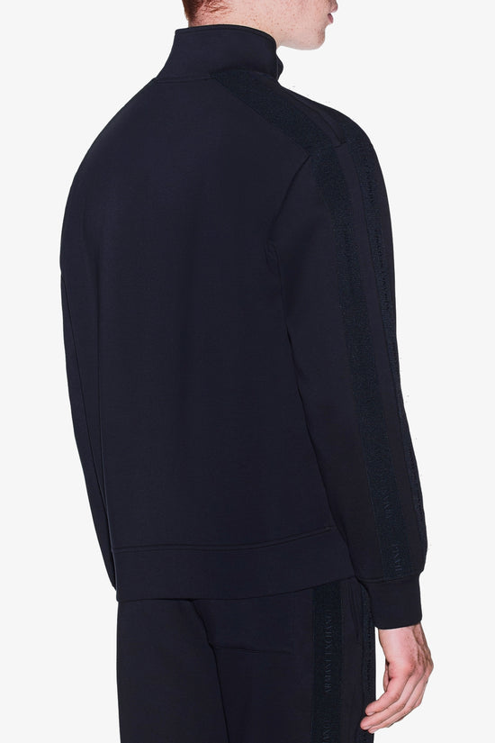  Felpa Full Zip In Jersey Di Cotone Stretch Con Bande Logo-armani exchange-Blu-Special_-Xm003144 af13047 ub101-3  