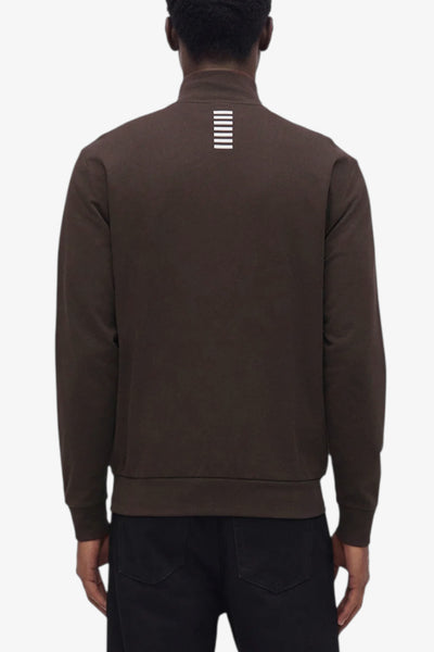 emporio armani ea7 Felpa Full Zip Core Identity Marrone Uomo, foto 3