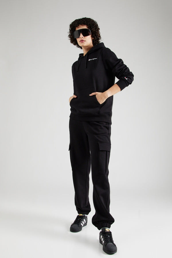 champion Felpa Con Cappuccio Logo Piccolo Ricamato Nero Donna, foto 3