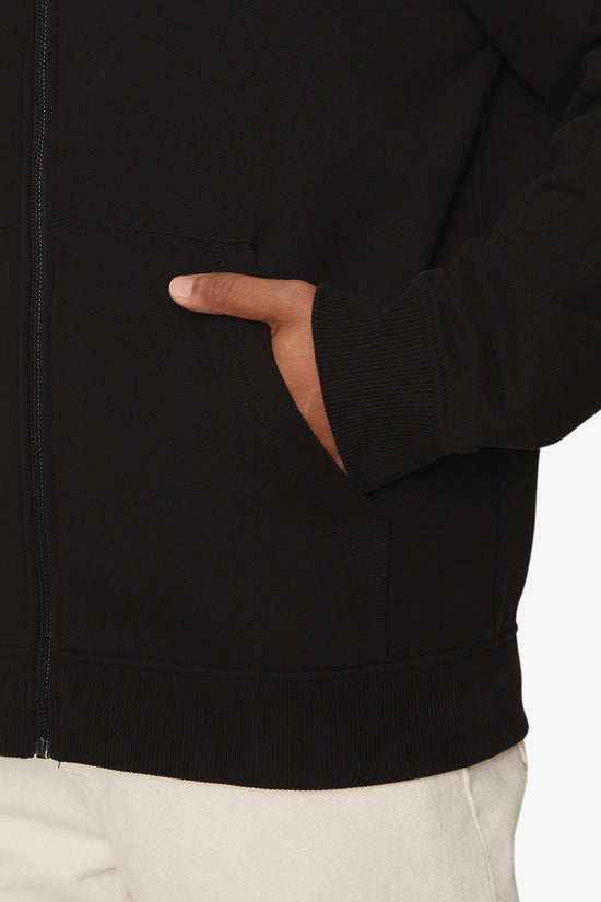  Felpa Full Zip Con Cappuccio Stemma Logo-calvin klein jeans-Nero-Uomo-J30j326858 beh-3  