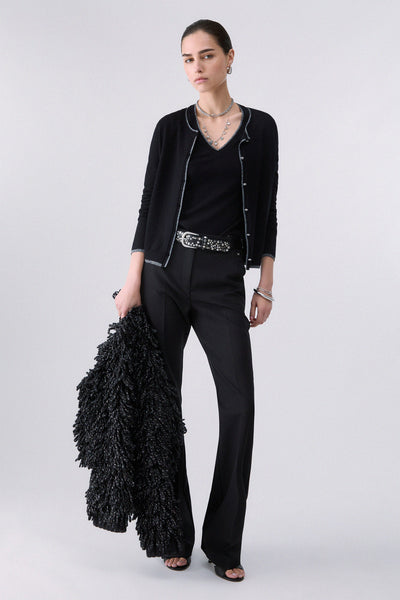 liu jo Cardigan Leggero Con Profili Lurex Nero Donna, foto 3