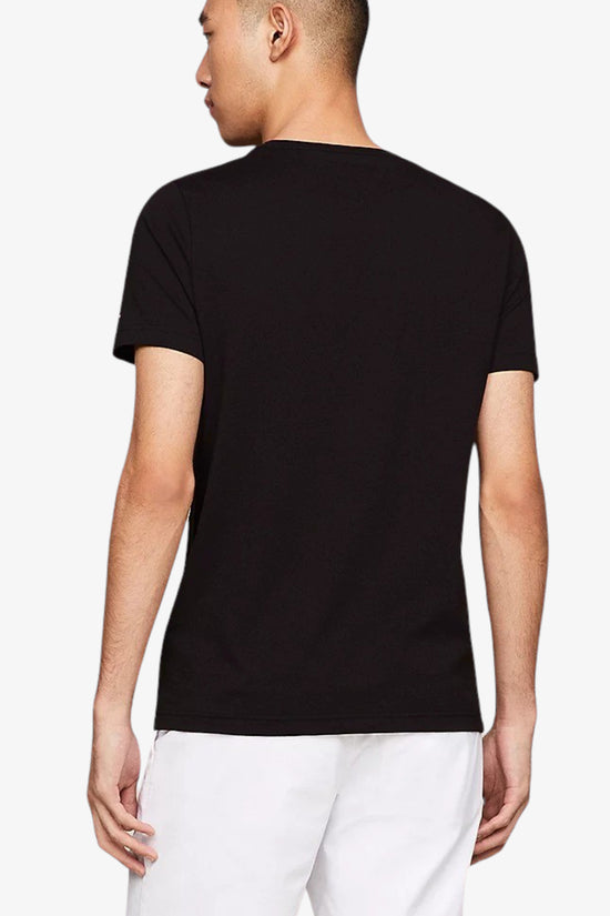  T-Shirt Maniche Corto Logo Ricamato-tommy hilfiger-Nero-Uomo-Mw0mw11465 bas-3  