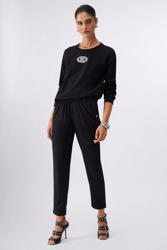 Pantaloni Con Risvolto E Dettagli Oro-liu jo-Nero-Special_-Ta6255 ts922 22222-3  