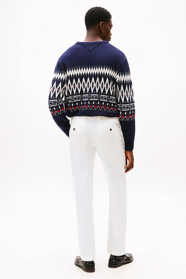 tommy hilfiger Pantaloni In Velluto A Coste Bianco Uomo, foto 3