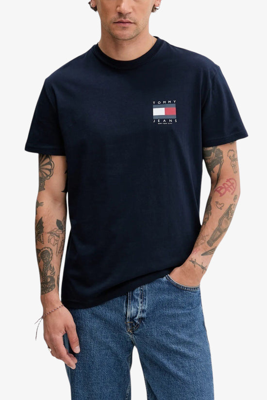  T-Shirt Maniche Corte Big Logo Bandiera Sul Retro-tommy jeans-Blu-Uomo-Dm0dm21910 c1g-3  