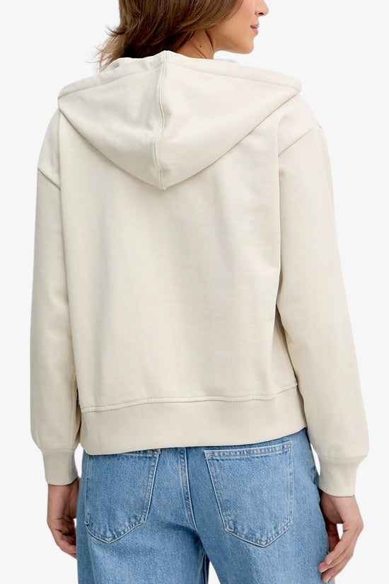  Felpa Full Zip Con Cappuccio Monologo-calvin klein jeans-Beige-Donna-Lv047b270g acg-3  