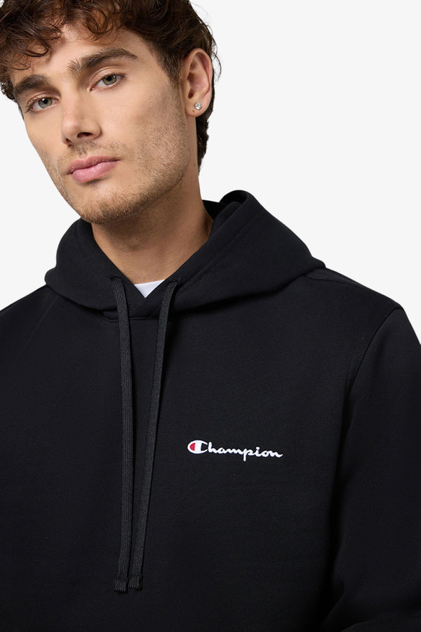 champion Felpa Con Cappuccio Logo Piccolo Ricamato Nero Uomo, foto 3