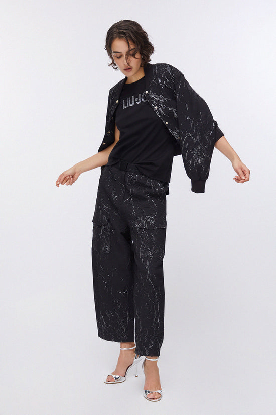  T-Shirt Maniche Corte Con Strass-liu jo-Nero-Special_-Ta6056 js923 w9415-3  