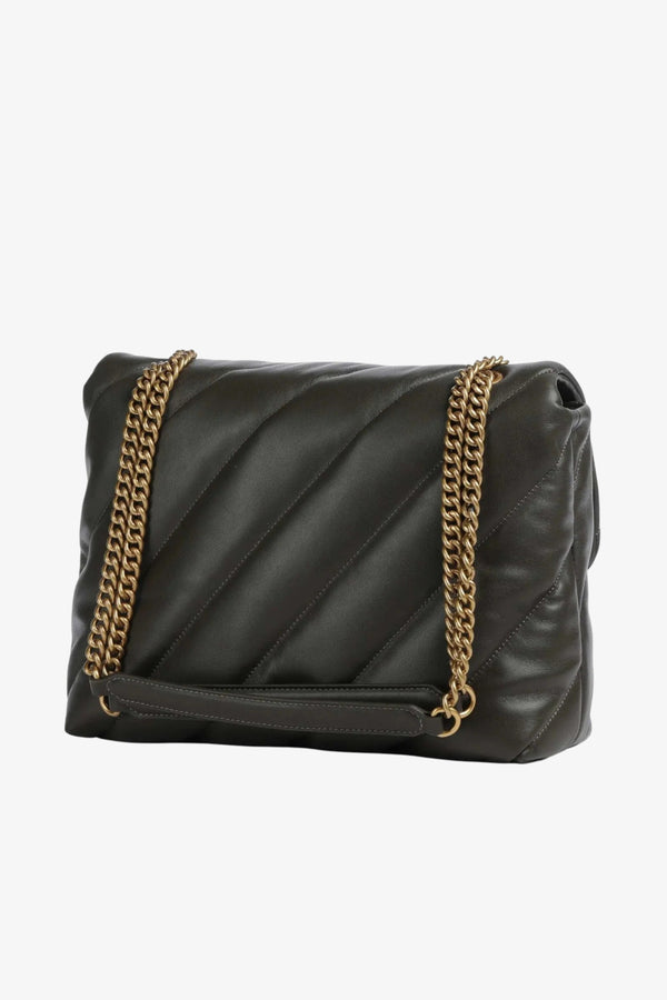 pinko Borsa A Tracolla Big Love Bag Puff Maxi Quilt Verde Donna, foto 3