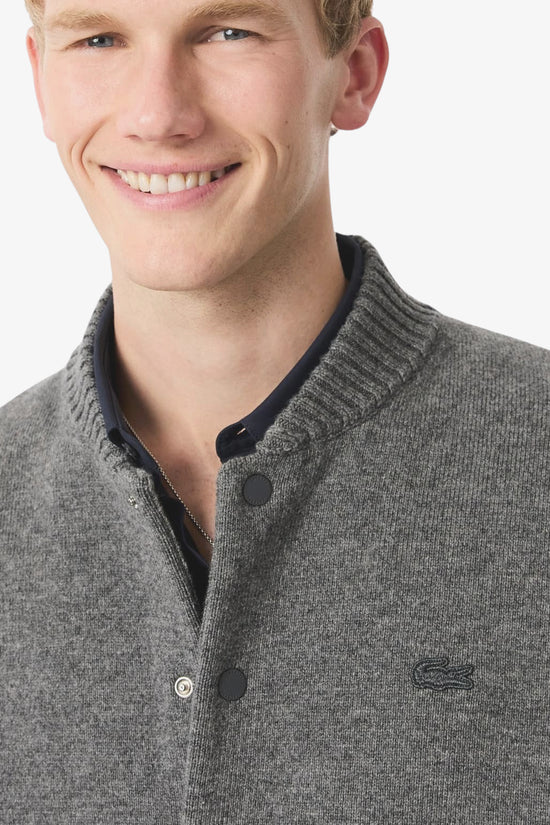  Cardigan Bomber In Lana Merinos-lacoste-Grigio-Uomo-Ah5170 00 050-3  