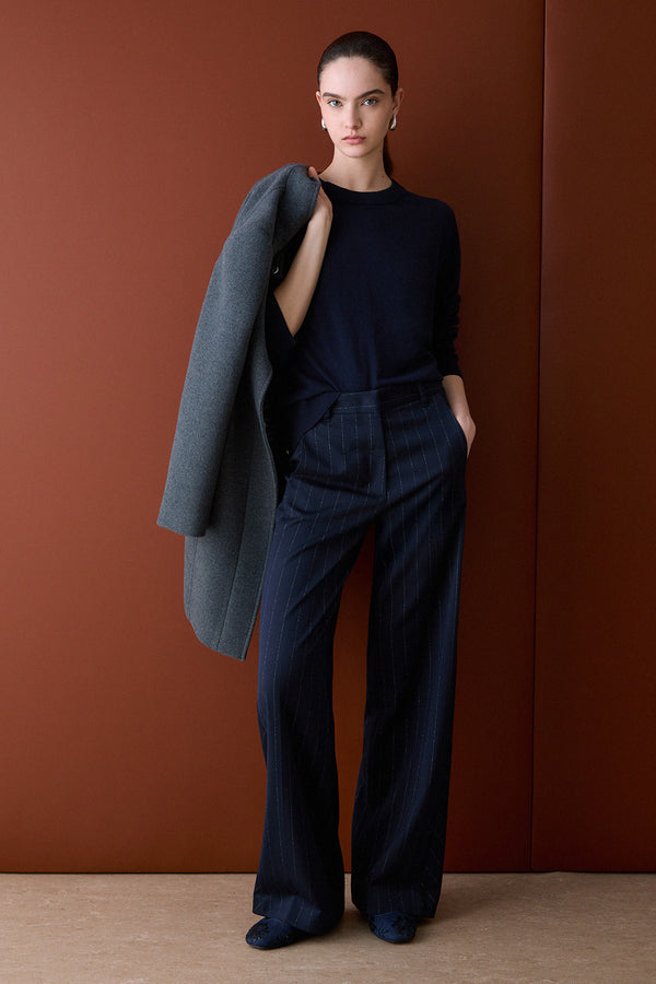 liu jo Maglione Girocollo In Misto Lana Blu Donna, foto 3