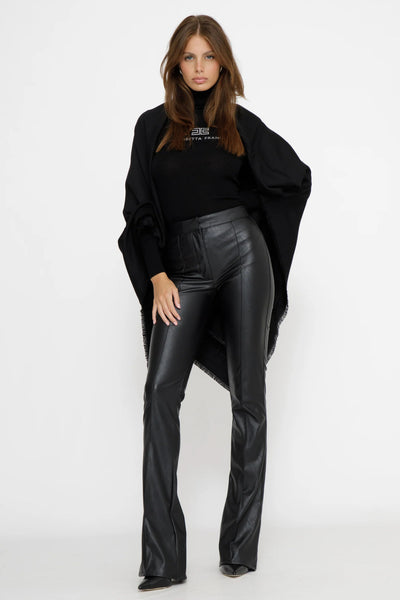 elisabetta franchi Dolcevita Maglione A Costine Con Logo Nero Donna, foto 3