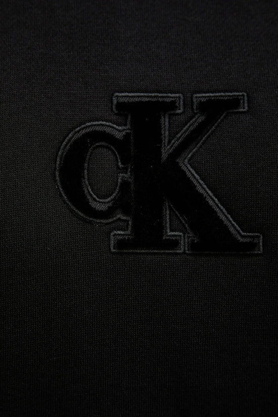  Felpa Con Cappuccio Logo CK In Pile-calvin klein jeans-Nero-Uomo-Lv04rd250g ub1-3  