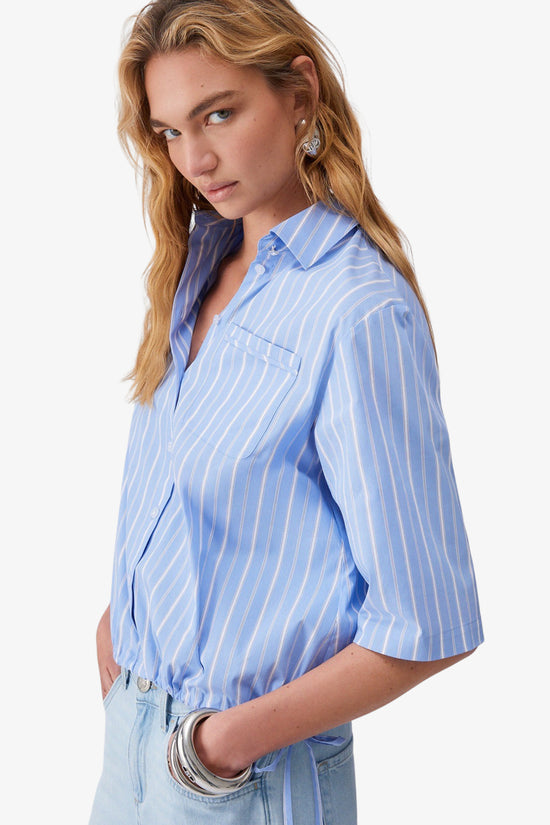  Camicia Maniche Corte A Righe Con Coulisse-liu jo-Blu-Special_-Wa6417 t405a n9374-3  