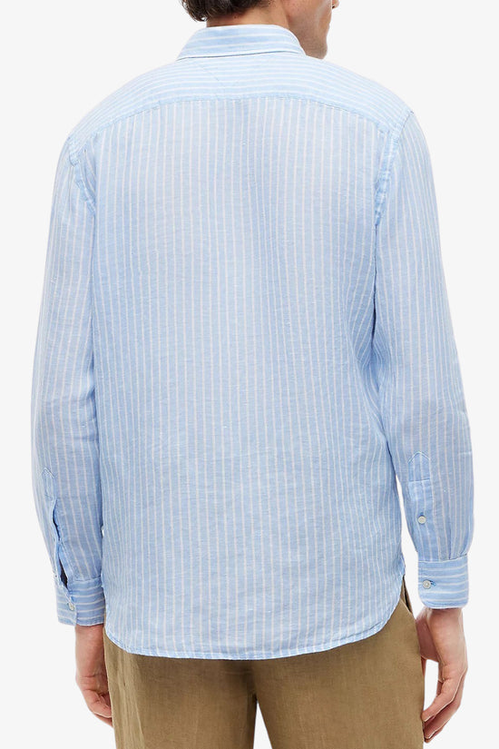  Camicia Maniche Lunghe A Righe Button Down In Puro Lino-tommy hilfiger-Blu-Special_-Mw0mw42400 0a5-3  