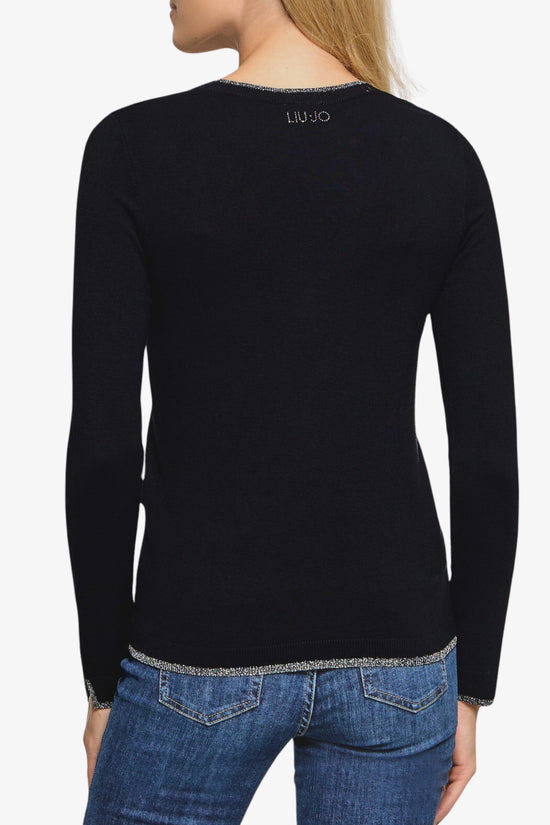  Maglione Girocollo Leggero Con Profili Lurex-liu jo-Nero-Special_-Wf6015 ms49i 22222-3  