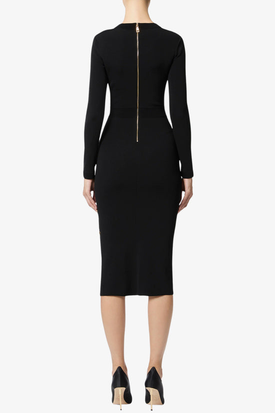  Vestito In Maglia Con Gemelli Gioiello-elisabetta franchi-Nero-Donna-Am-28s-57e2-v490 110-3  