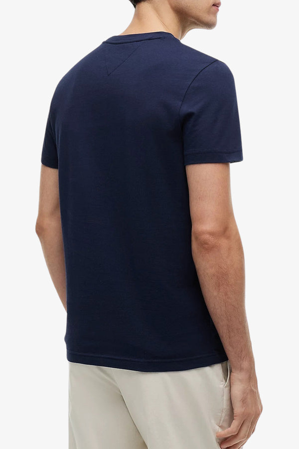 tommy hilfiger T-Shirt Maniche Corte Grande Logo Ricamato Blu Uomo, foto 3