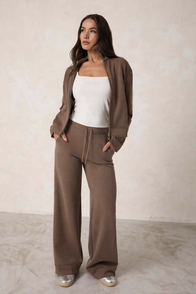 guess Felpa Full Zip Con Bande Merope Marrone Donna, foto 3