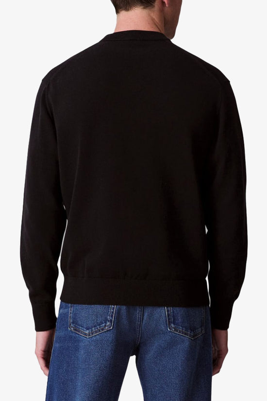  Maglione Girocollo In Cotone CK Ricamato-calvin klein jeans-Nero-Uomo-Lvo40lm300 ub1-3  
