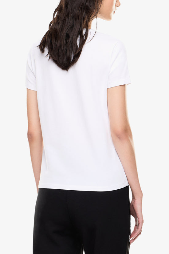  T-Shirt Maniche Corte Elasticizzata Con Inserti In Paillettes-emporio armani ea7-Bianco-Special_-7w001097 af10373 u0002-3  