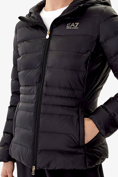 emporio armani ea7 Piumino Full Zip Con Cappuccio Core Lady Nero Donna, foto 3