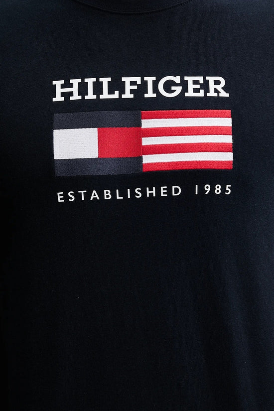 T-Shirt Maniche Corte Bandiera Ricamata-tommy hilfiger-Blu-Uomo-Mw0mw39843 dw5-3  