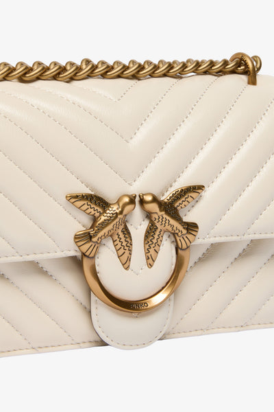 pinko Borsa A Tracolla Mini Love Bag One Chevron Bianco Donna, foto 3