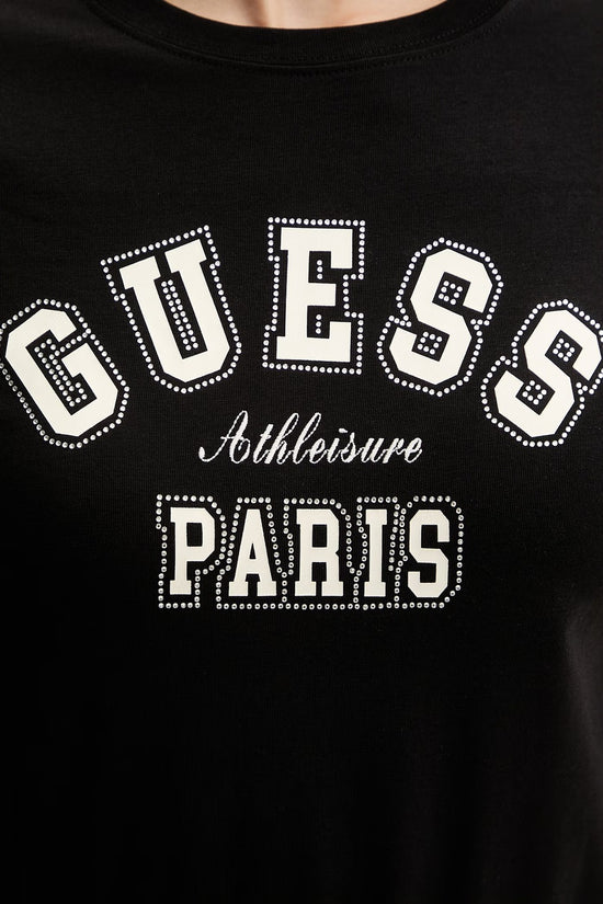  T-Shirt Maniche Corte Logo Stampato Con Strass Anita-guess-Nero-Special_-V6ri15j1314 jblk-3  