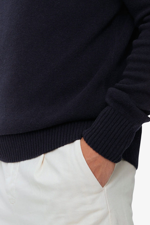 lacoste Maglione 1/2 Zip In Lana Cardata Blu Uomo, foto 3