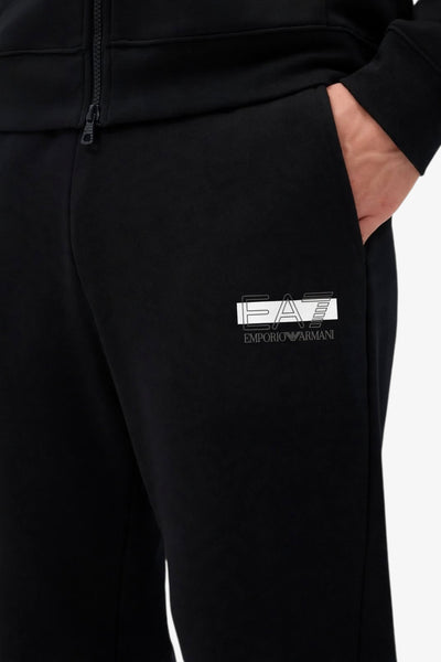emporio armani ea7 Tuta Full Zip Con Cappuccio Visibility Nero Uomo, foto 3