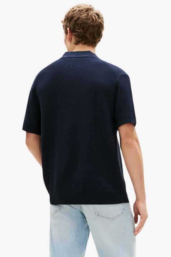  Polo Maniche Corte In Maglia Con Logo Bandierina Ricamato-tommy hilfiger-Blu-Special_-Mw0mw42795 dw5-3  