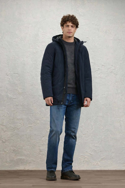 blauer Parka Full Zip Con Cappuccio Removibile Chester Blu Uomo, foto 3