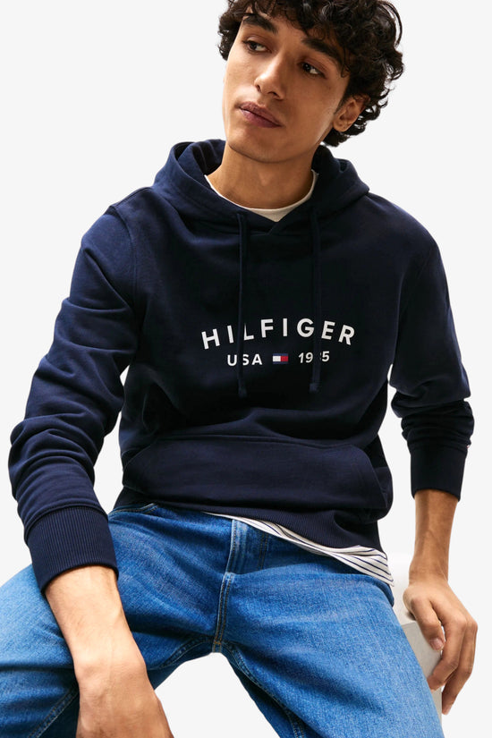  Felpa Con Cappuccio Logo USA-tommy hilfiger-Blu-Uomo-Mw0mw40697 dw5-3  