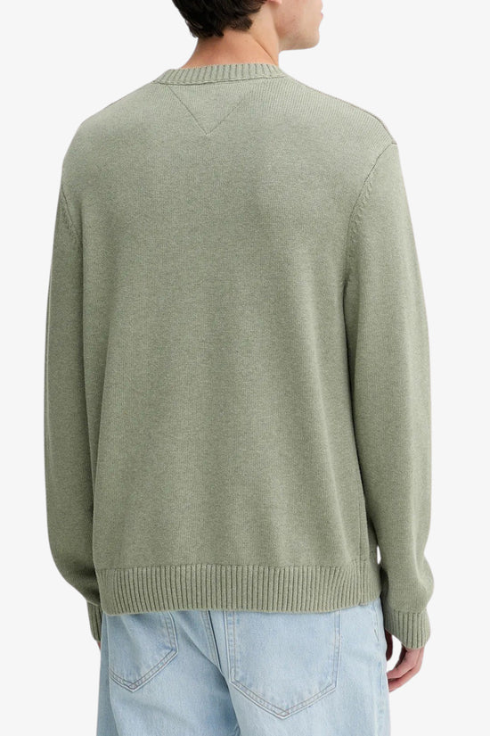  Maglione Girocollo Mélange Con Bandiera A Intarsio-tommy jeans-Verde-Uomo-Dm0dm22105 m1p-3  