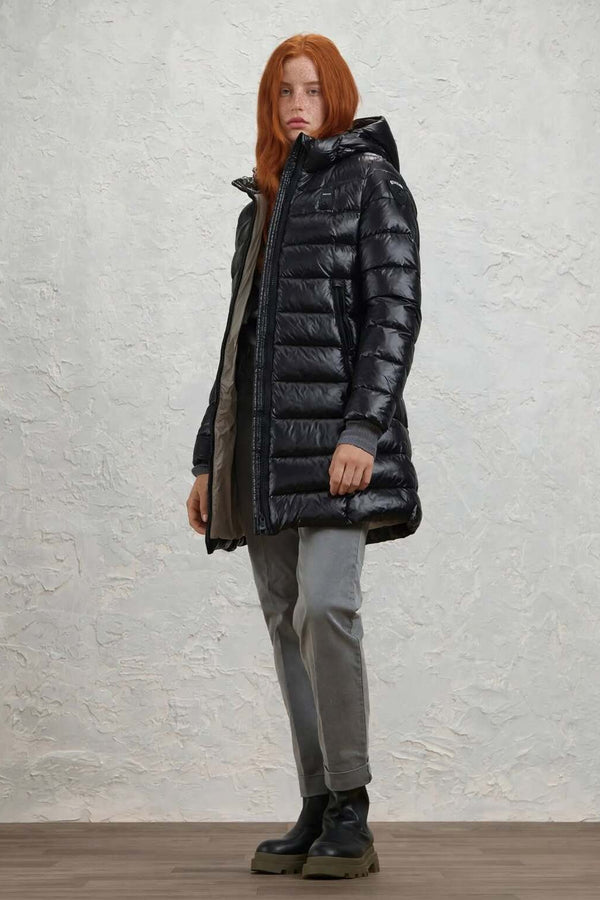 blauer Piumino Full Zip Con Cappuccio In Ovatta Termica Adelaide Nero Donna, foto 3