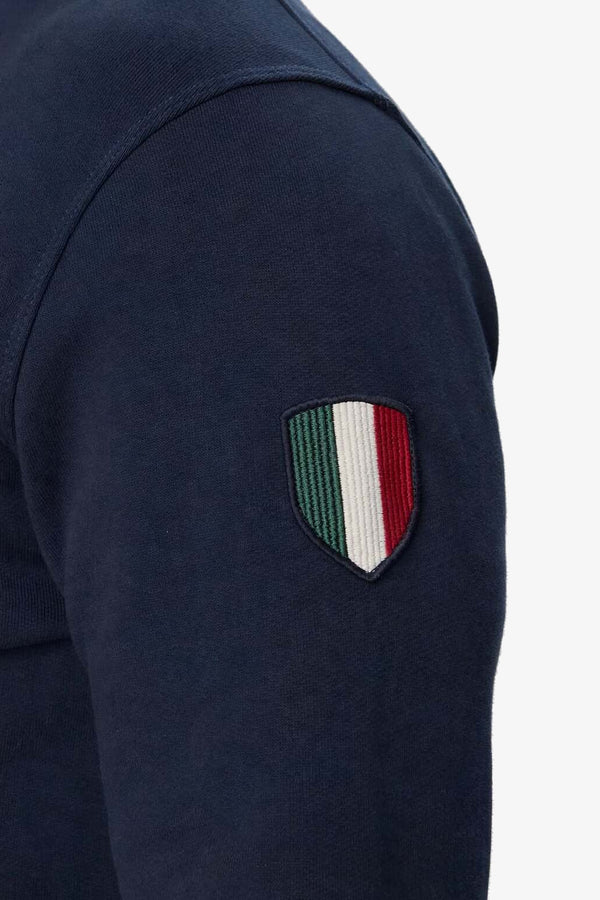 aeronautica militare Felpa Full Zip Leader Blu Uomo, foto 3