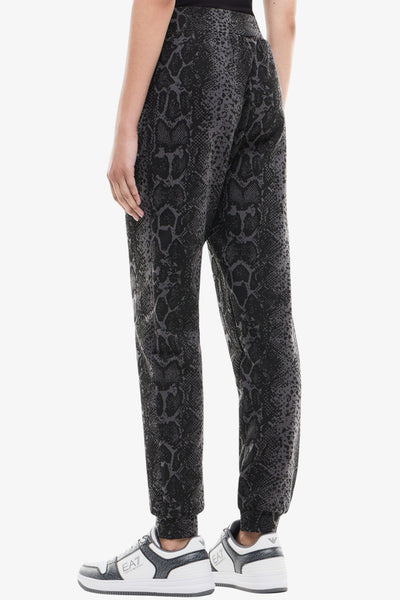 emporio armani ea7 Pantaloni Graphic Series Stampa Pitonata Grigio Donna, foto 3