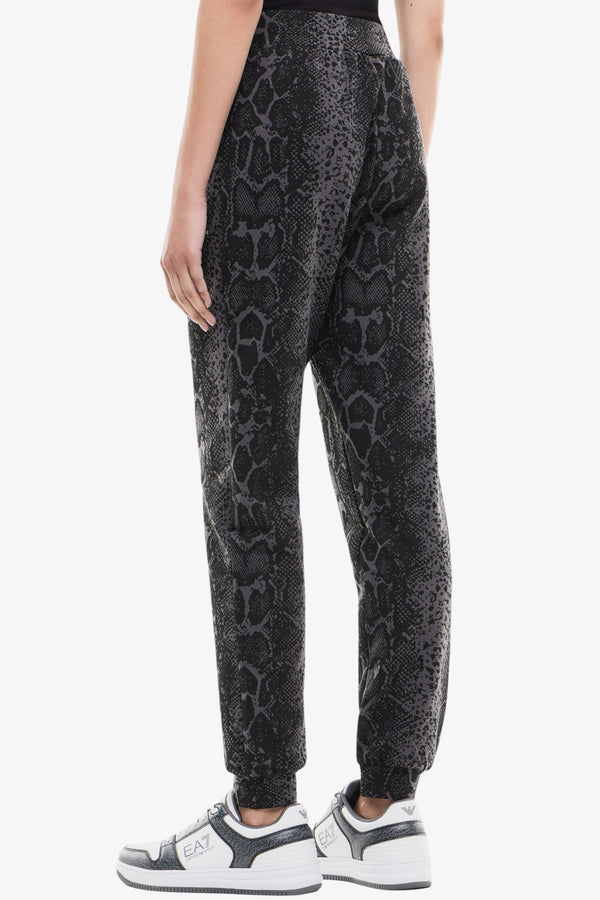 emporio armani ea7 Pantaloni Graphic Series Stampa Pitonata Grigio Donna, foto 3
