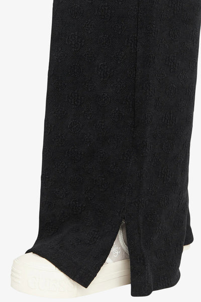 guess Pantaloni Logo Tono Su Tono In Rilievo Laudomia Nero Donna, foto 3