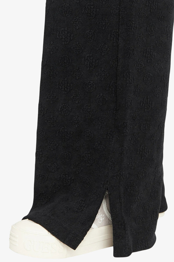 guess Pantaloni Logo Tono Su Tono In Rilievo Laudomia Nero Donna, foto 3