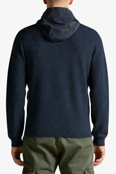 aeronautica militare Cardigan Full Zip Con Cappuccio Stemma Frecce Tricolori Blu Uomo, foto 3