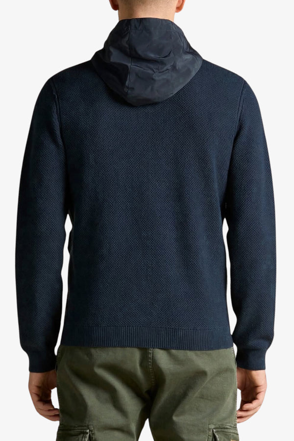 aeronautica militare Cardigan Full Zip Con Cappuccio Stemma Frecce Tricolori Blu Uomo, foto 3